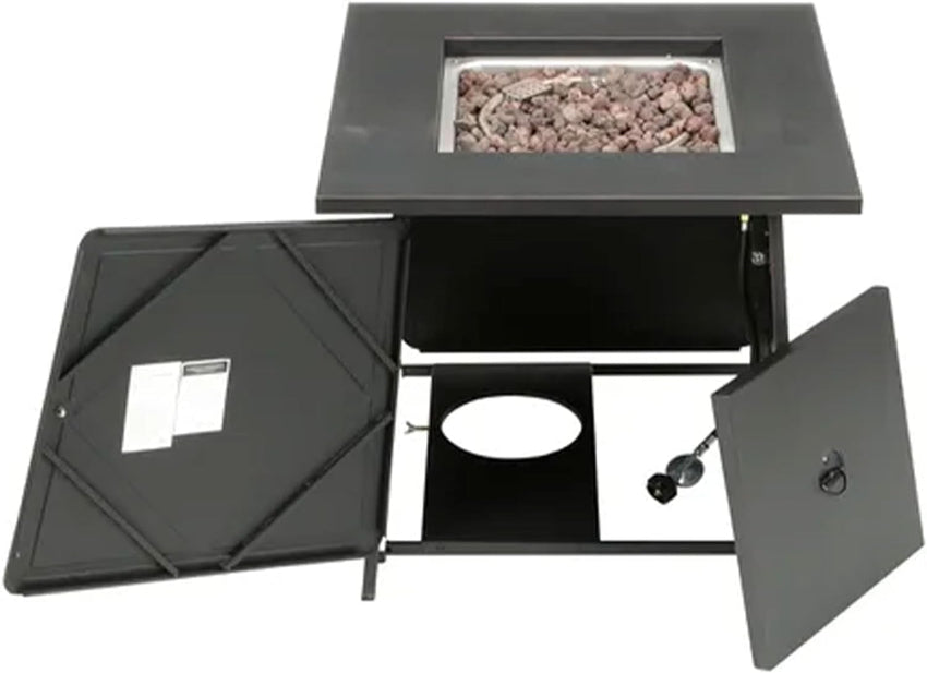 Four Seasons Patio Dual Heat 50.000 BTU Square Gas Fire Pit
