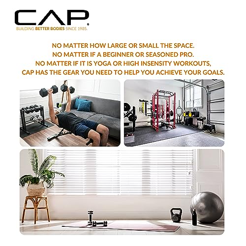 CAP Barbell 150 LB Coated Hex Dumbbell Weight Set with Vertical Rack. Black