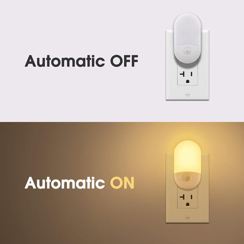 2 Pack LED Dimmable Night Light with Light Sensors