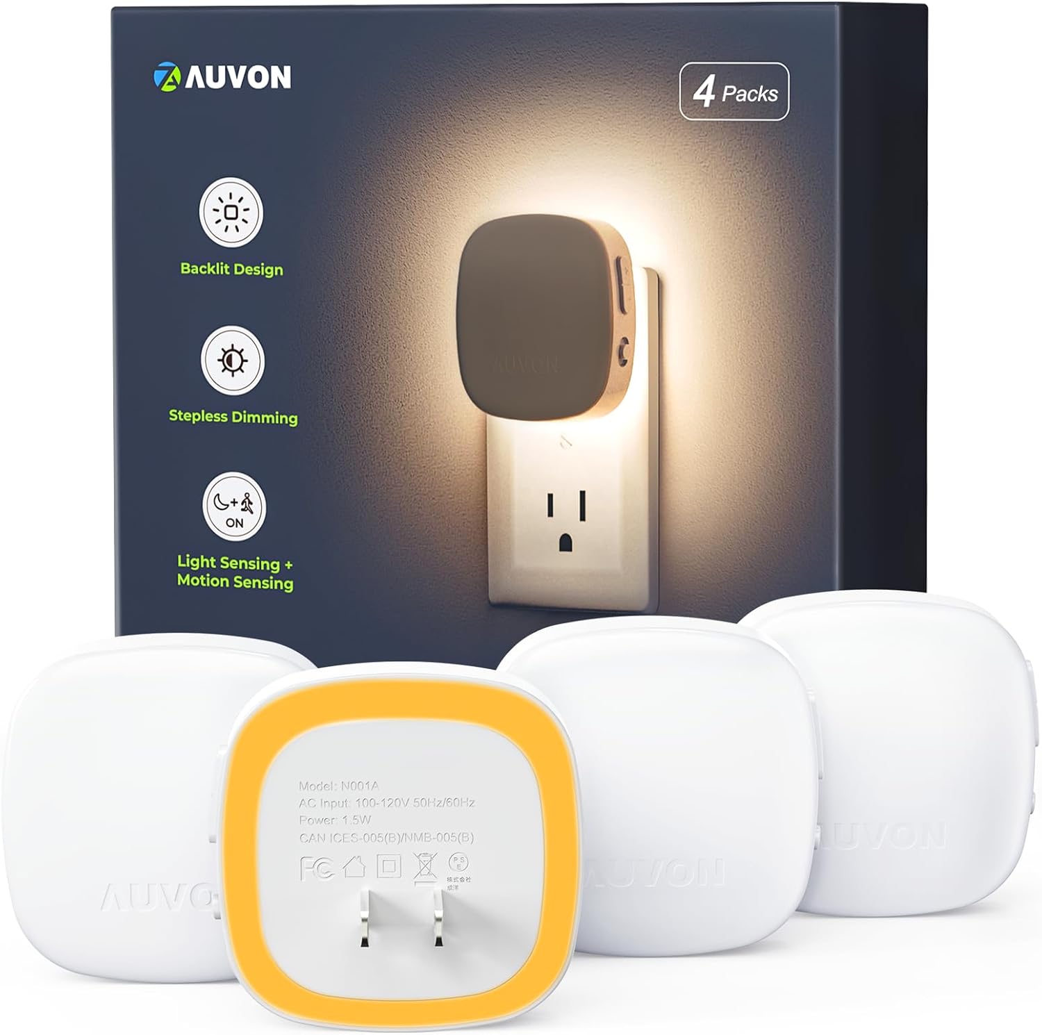Plug-in LED Backlit Night Light with Motion Senso