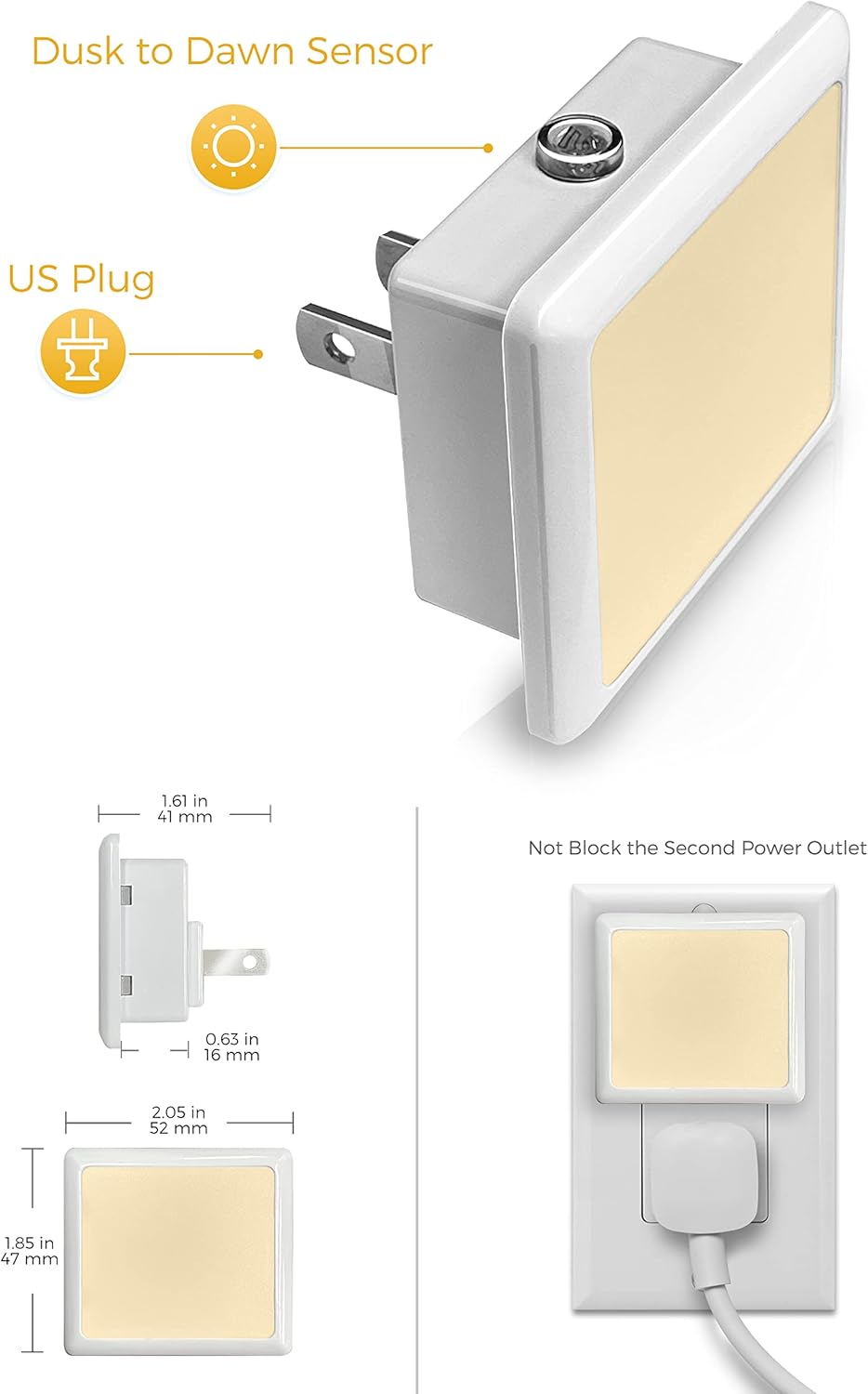 LED Night Light.Night Lights Plug into Wall
