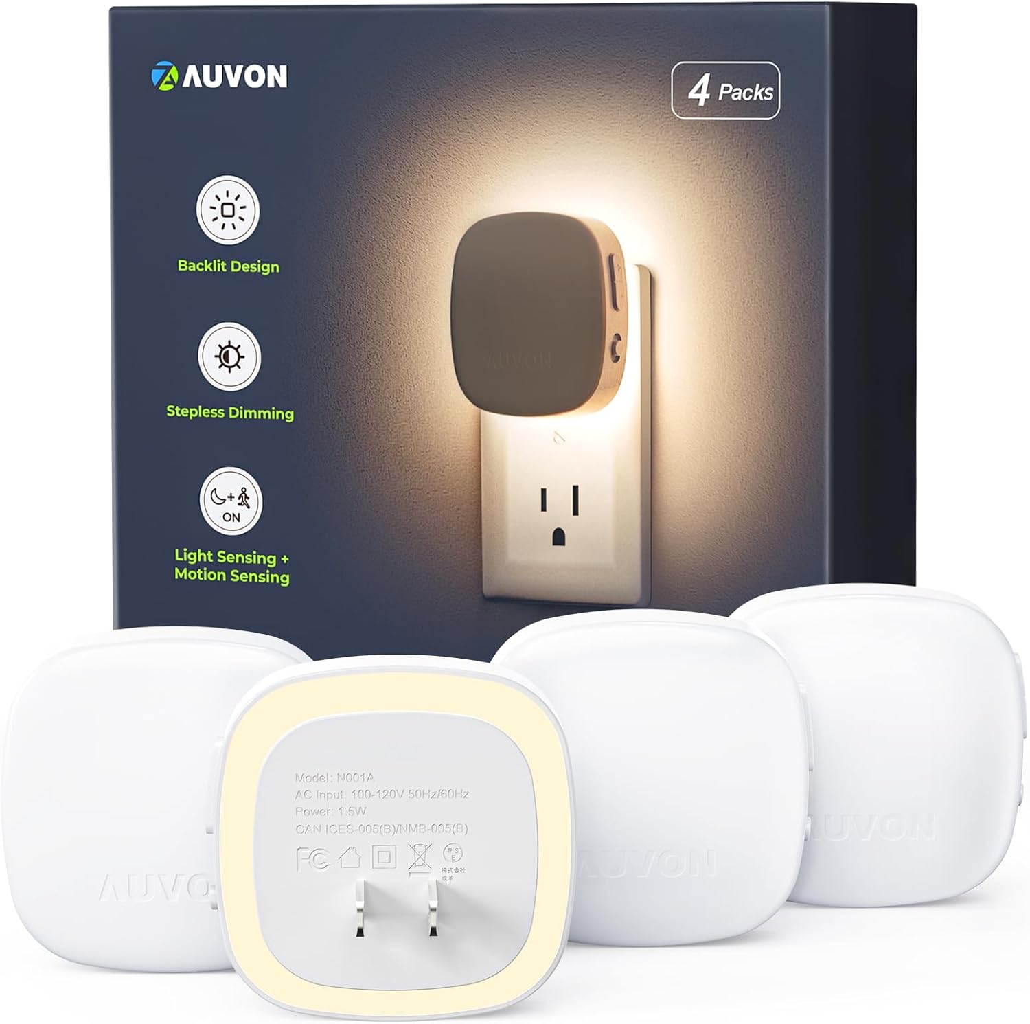 Plug-in LED Backlit Night Light with Motion Senso