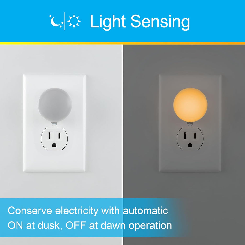 SleepLite Night Lights Plug into Wall. 4-Pack