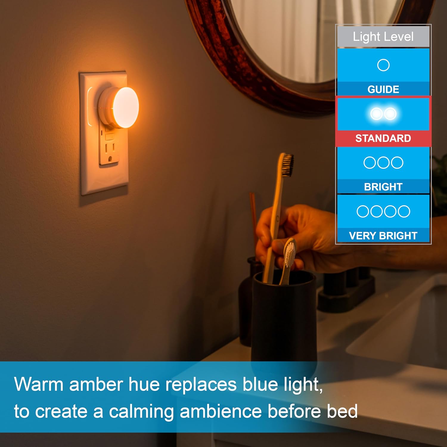 SleepLite Night Lights Plug into Wall. 4-Pack