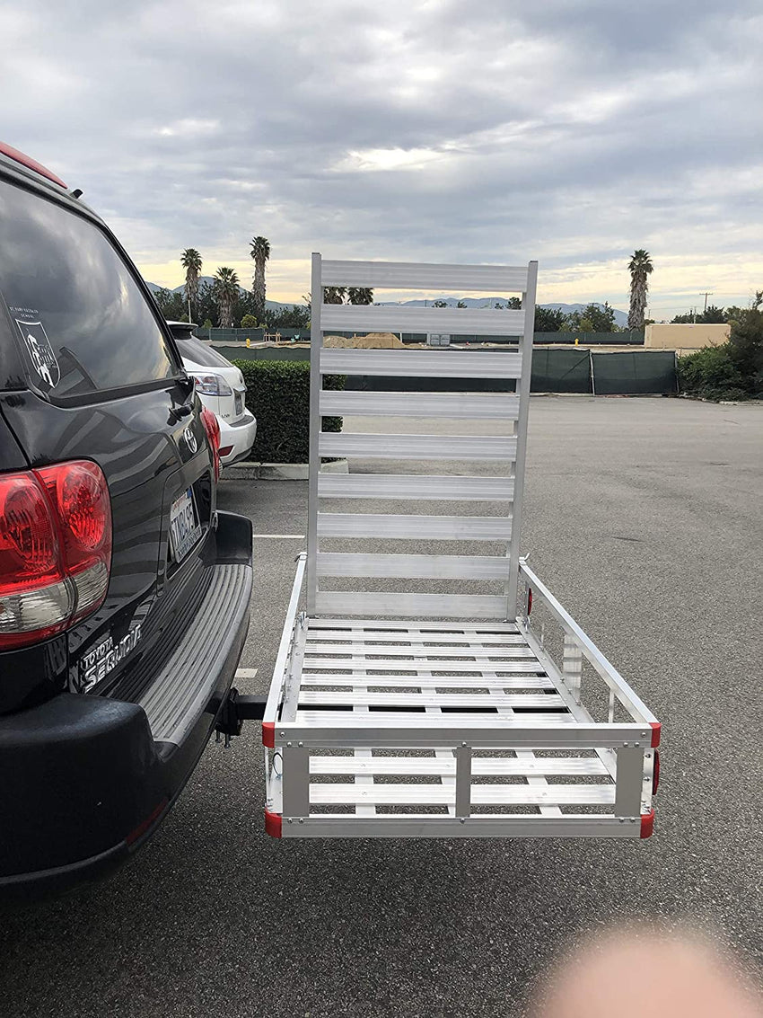 80779 Aluminum Hitch Mount Cargo Carrier with 47′′ Long Ramp. 1 Pack