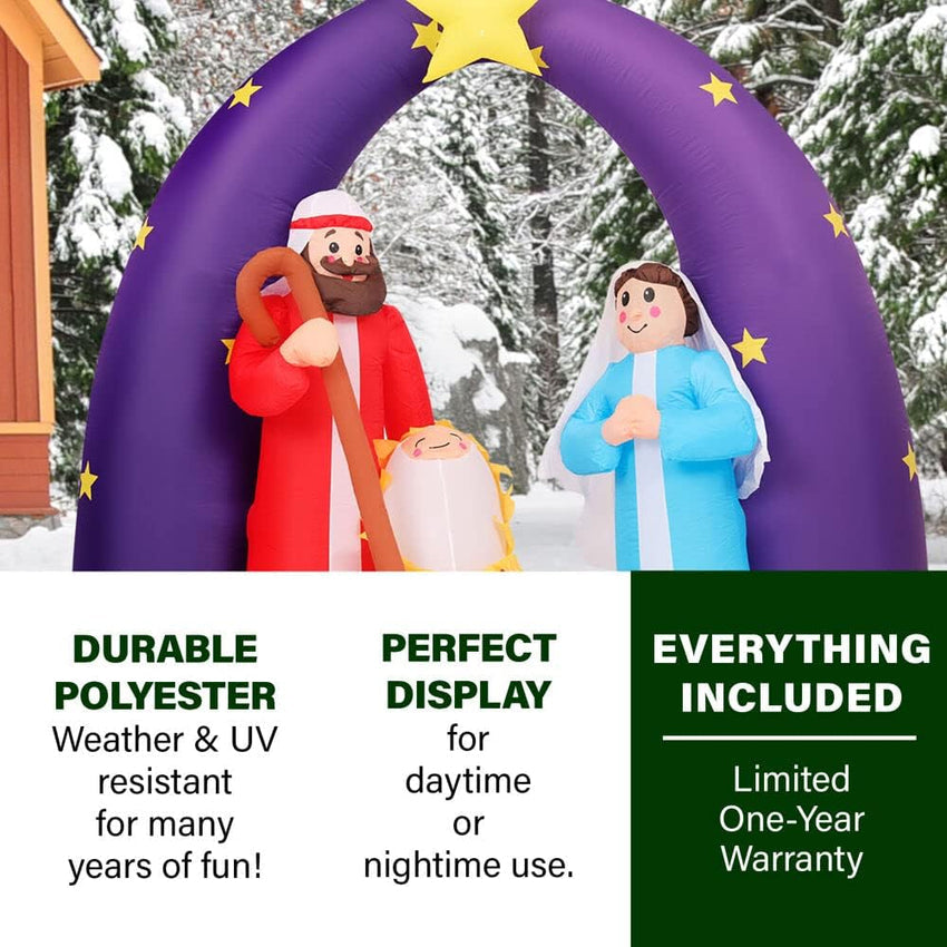 Farm 20ft. Tall Pre-Lighted Christmas Inflatable | Happy Snowman with RGB Lights and Storage Bag | Outdoor Holiday Amplified Holiday Celebration Party Decoration