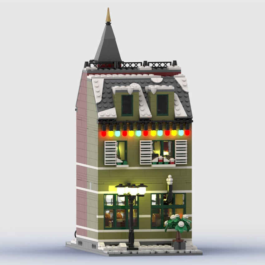 Christmas Country Church Building Kit. MOC-147549 Winter Modular Building Blocks Christmas House Building Block Building Toy (1769 Pieces)