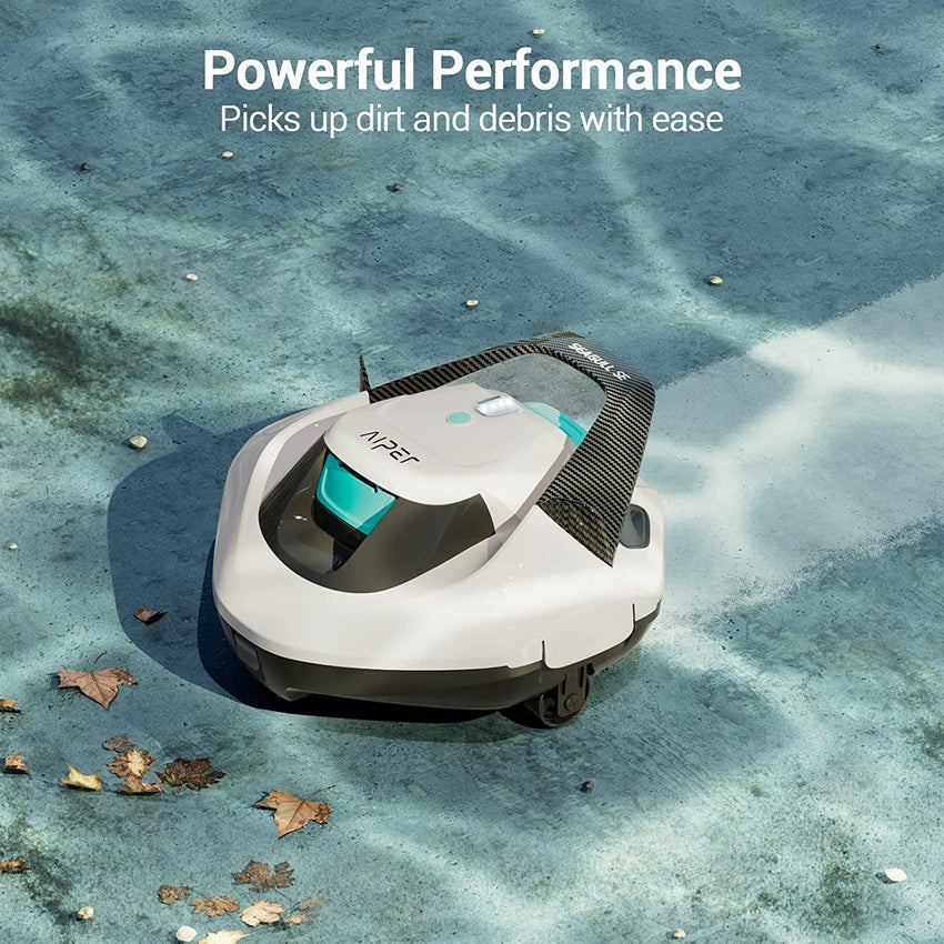 Cordless Robotic Pool Cleaner. Pool Vacuum with Dual-Drive Motors