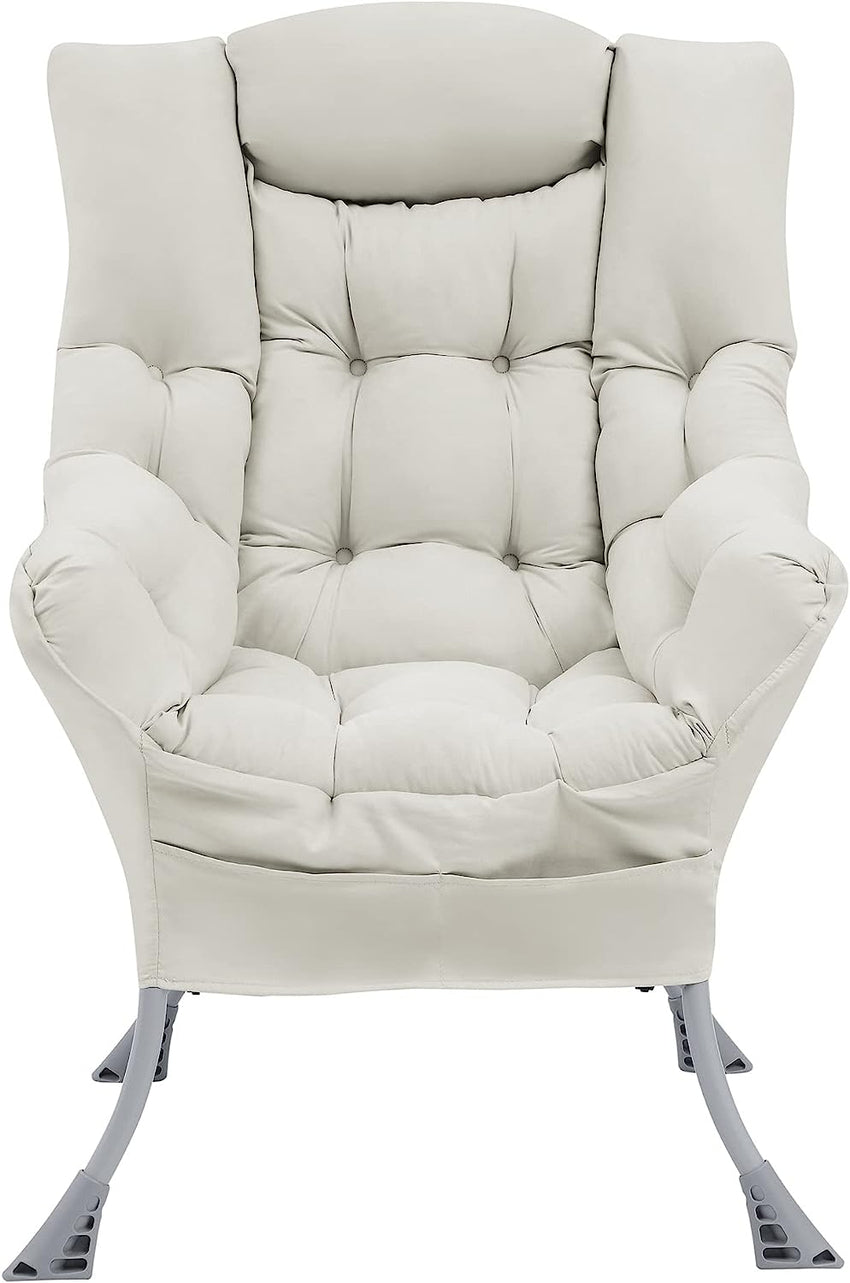 Living and More High Back Sofa Chair. Modern Fabric Lazy Chair. Accent Contemporary Lounge Chair. Cool Grey