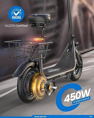 URBANMAX C1 Electric Scooter with Seat. 450W Powerful Motor up to 22 Miles Range