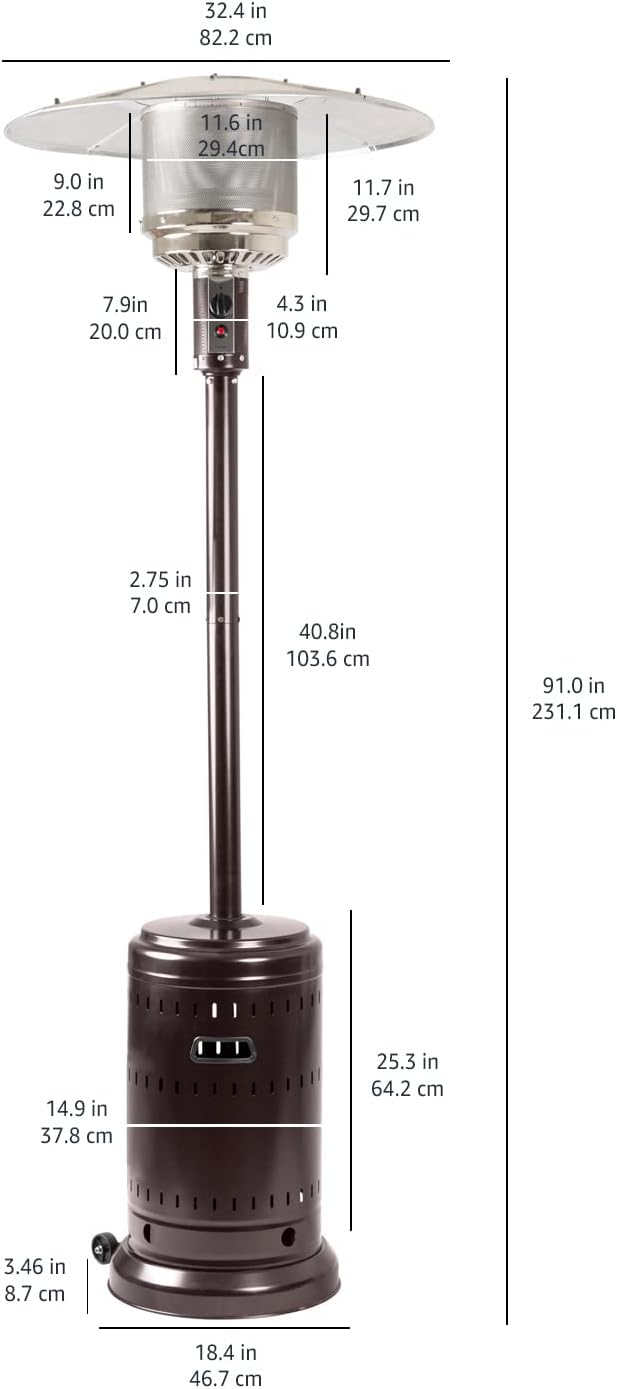 46.000 BTU Outdoor Propane Patio Heater