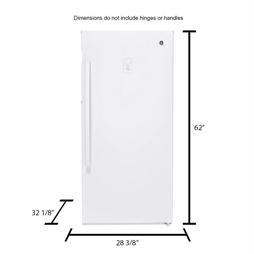 GE 14.1 Cu. ft. White Frost-free Upright Freezer FUF14DLRWW