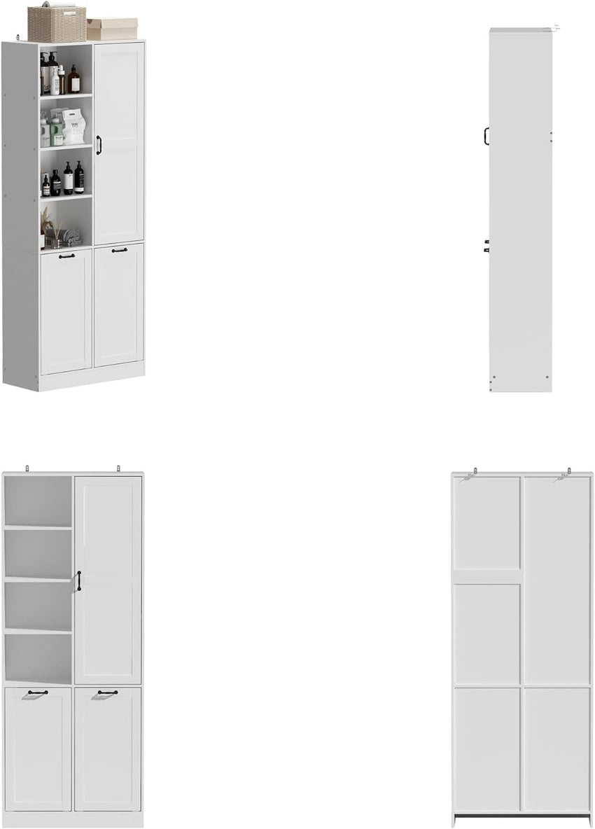 Storage cabinet with laundry basket. display cabinet
