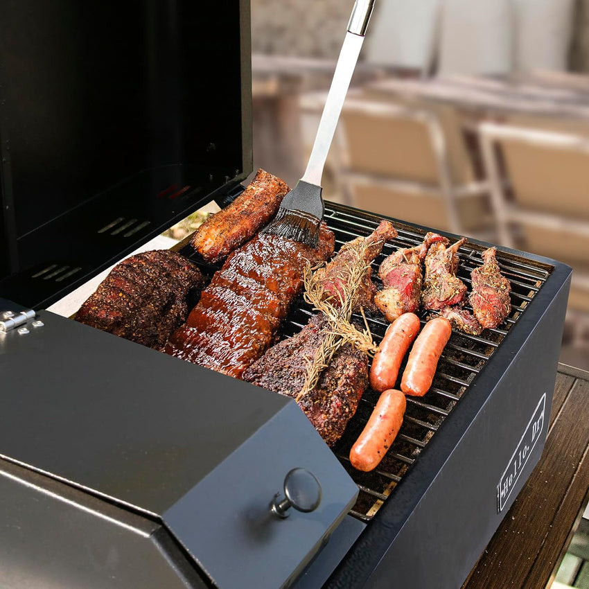 Portable Wood Pellet Grill and Smoker.Electric Outdoor 8 in 1 Tabletop Grills for RV Camping Tailgating RV Cooking BBQ. Intelligent Temperature Control and Superheated Steam Technology